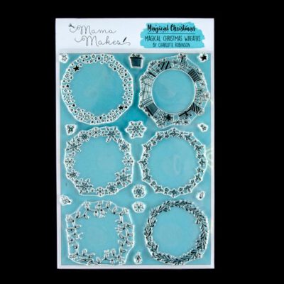 Mama Makes Magical Christmas Wreaths A5 Stamp Set - 17 Stamps