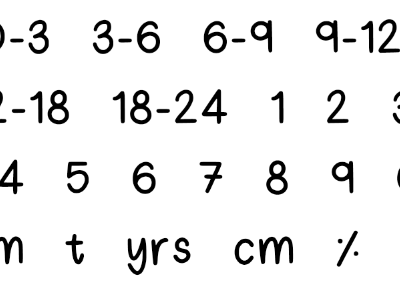 Children's Clothing Label Stamps - Ages & Months