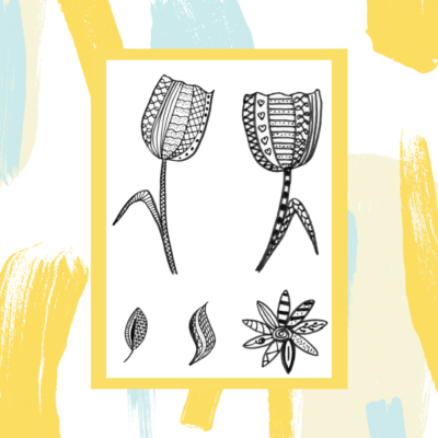 Mama Makes - Kati’s Doodled Flowers A6 Stamp Set