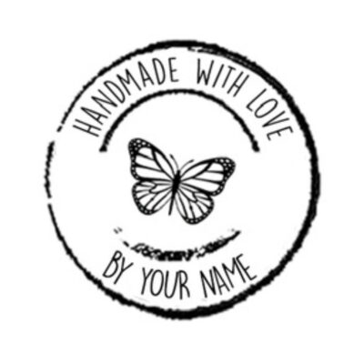 Handmade With Love Butterfly Seal
