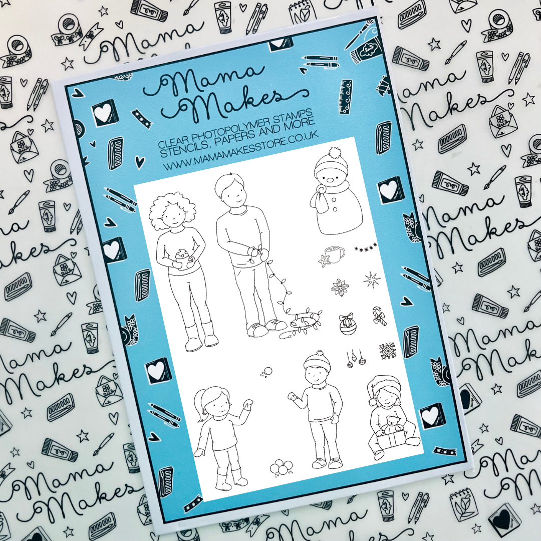 Mama Makes - Warm Winter Family - 16 Clear Stamps