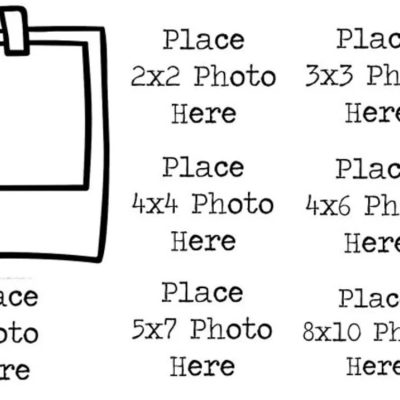 Place Photo Here - Instant Photo with Sizes Stamp Set
