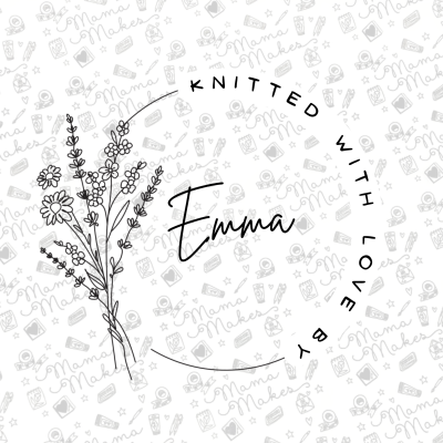 Mama Makes Personalised Stamp - Knitted with Love