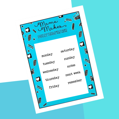 Mama Makes - Days of the Week Stamp Set - Typewriter