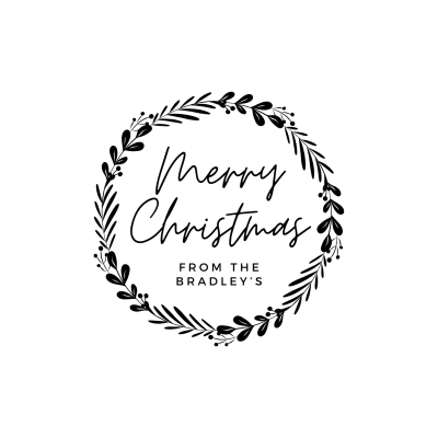 Mistletoe Wreath Personalised Clear Stamp