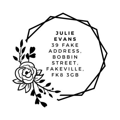 Floral Double Hexagon Personalised Clear Stamp